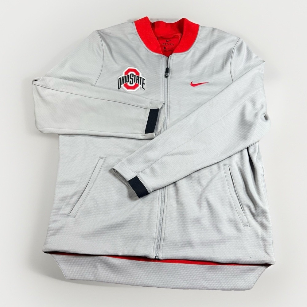Nike Elite Ohio State Buckeyes Jacket Mens XL Player Coach Vented Side Zip Gray